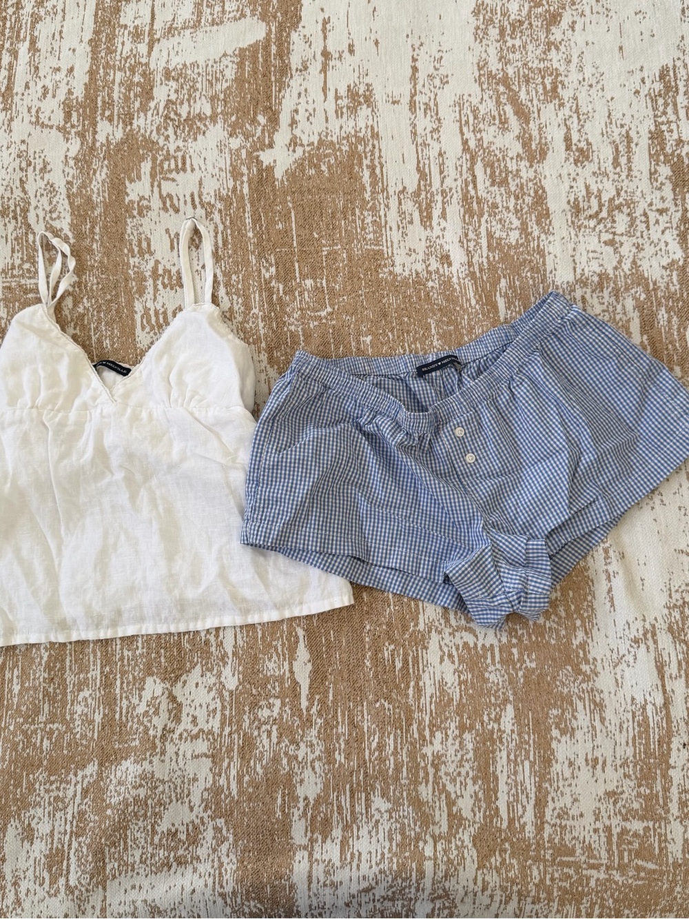 Brandy Melville Blue Gingham Athletic Shorts